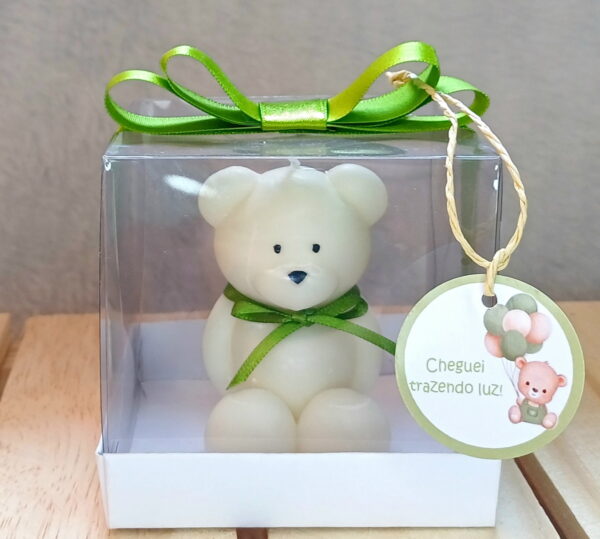 Lembrança Vela Aromática Personalizado Ursinho na Caixinha
