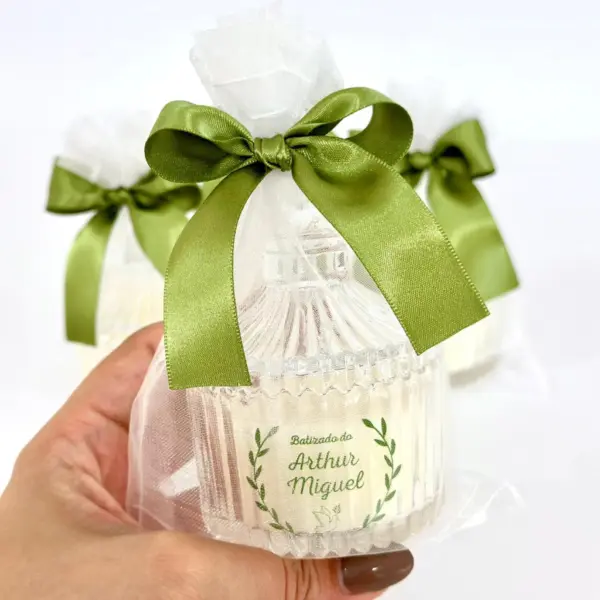 Lembrança Vela Aromática no Bomboniere com laço - Image 4